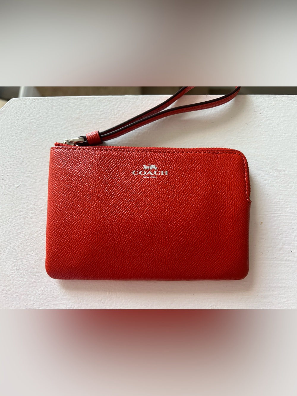 NWT Coach Red Leather Wristlet Tablet Sleeve with Strap